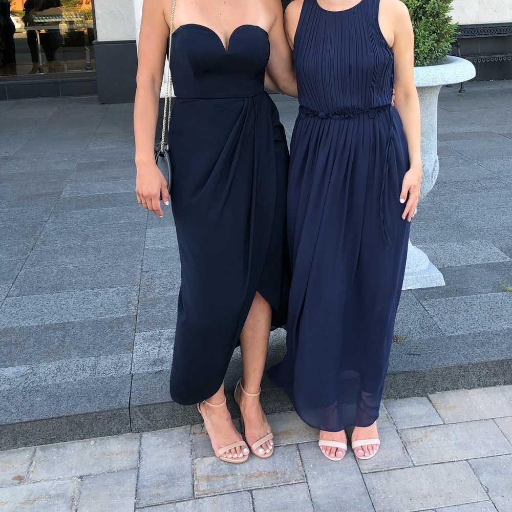 Shona joy strapless navy dress